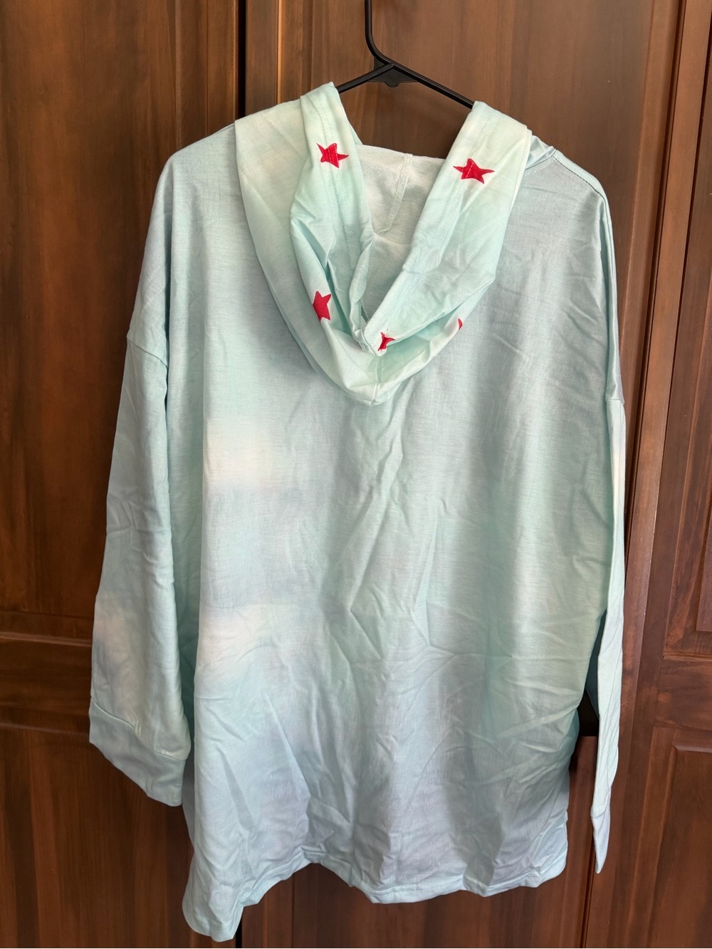 Ladies Mint Green Reindeer Hoodie Sweatshirt - Festive Printed Top - Picture 2 of 5